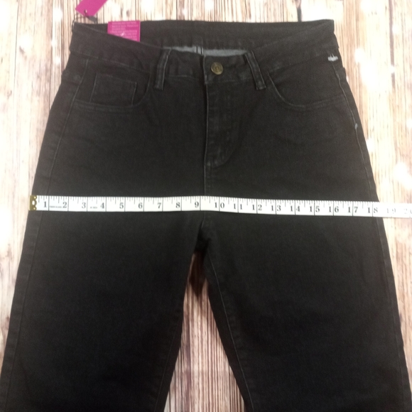 NWT HIGH RISE TENGFU BLACK FLARED LEG JEANS SIZE 6 - Picture 10 of 14
